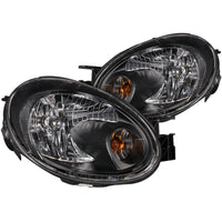 ANZO 2003-2005 Dodge Neon Crystal Headlights Black - Burkken Auto Parts