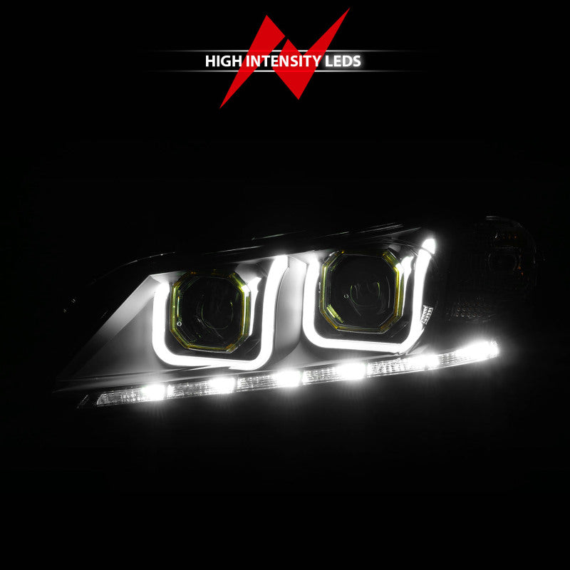 ANZO 2013-2015 Honda Accord Projector Headlights w/ U-Bar Black - Burkken Auto Parts