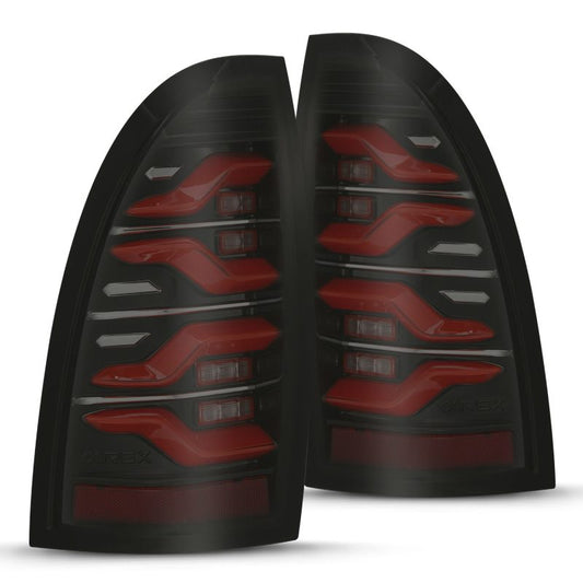 AlphaRex 05-15 Toyota Tacoma LUXX LED Taillights Blk/Red w/Activ Light/Seq Signal - Burkken Auto Parts