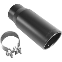 MagnaFlow Tip Stainless Black Coated Single Wall Round Single Outlet 5in Dia 4in Inlet 13in L - Burkken Auto Parts