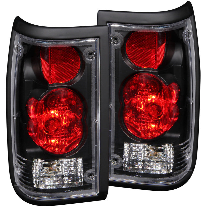 ANZO 1986-1993 Mazda B2000 Taillights Black - Burkken Auto Parts