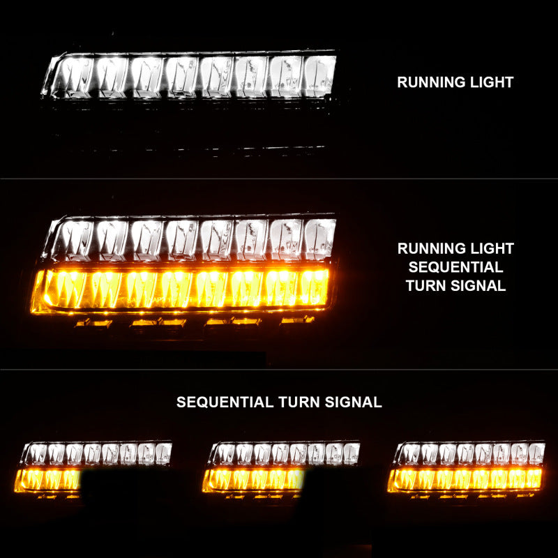 ANZO 2018-2021 Jeep Wrangler LED Side Markers Chrome Housing Smoke Lens w/ Seq. Signal Sport Bulb - Burkken Auto Parts