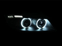 ANZO 2006-2008 BMW 3 Series E90-E91 Projector Headlights w/ Halo w/ LED Bar Black (CCFL) - Burkken Auto Parts