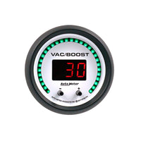 Autometer 52.4mm White Switchable 0-1600 PSI / 0-110 BAR Vacuum/Boost Phantom Elite Digital Gauge - Burkken Auto Parts