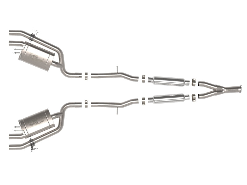 aFe Gemini XV 3in to Dual 2-1/2in 304 SS Cat-Back Exhaust w/ Cut-Out 18-21 Kia Stinger L4-2.0L (t) - Burkken Auto Parts