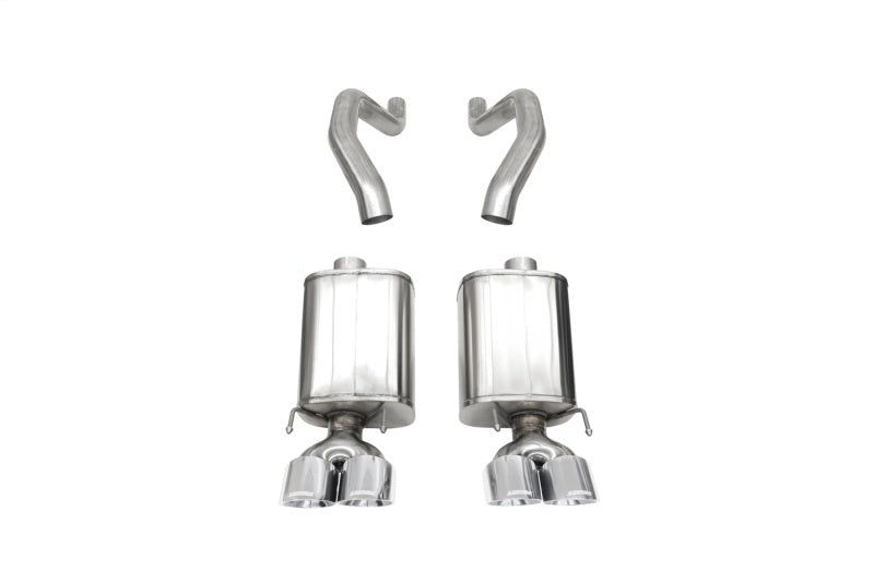 Corsa 06-13 Chevy Corvette C6 Z06 7.0L / 09-13 ZR1 6.2L Polished Axle-Back Exhaust w/4.5in Twin Tips - Burkken Auto Parts