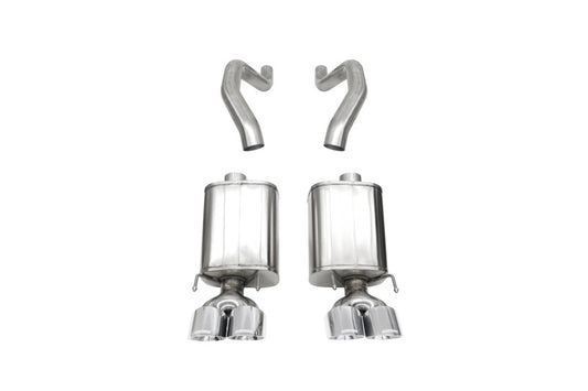 Corsa 06-13 Chevy Corvette C6 Z06 7.0L / 09-13 ZR1 6.2L Polished Axle-Back Exhaust w/4.5in Twin Tips - Burkken Auto Parts