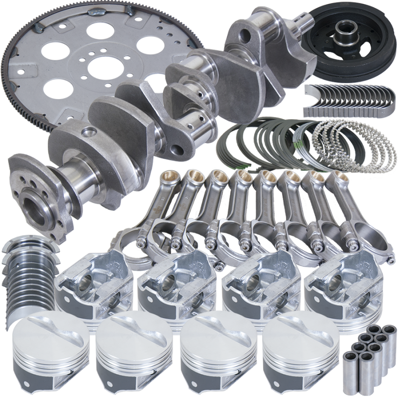 Eagle Chevy 350 2Pc 3.750in Crank 5.700in I-Beam Rods 4.060in Pistons 168 Tooth FP Balanced Assembly - Burkken Auto Parts