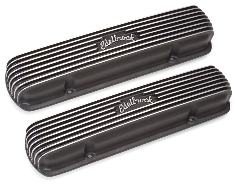 Edelbrock Valve Cover Classic Series Pontiac 1962-1979 301-455 CI V8 Black - Burkken Auto Parts