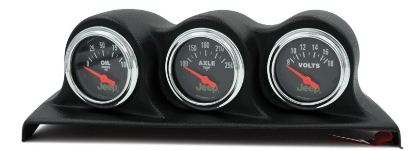 Autometer 07-10 Jeep Wrangler JK Oil PSI/Axle Temp/Volt 3 Piece Gauge Kit - Burkken Auto Parts