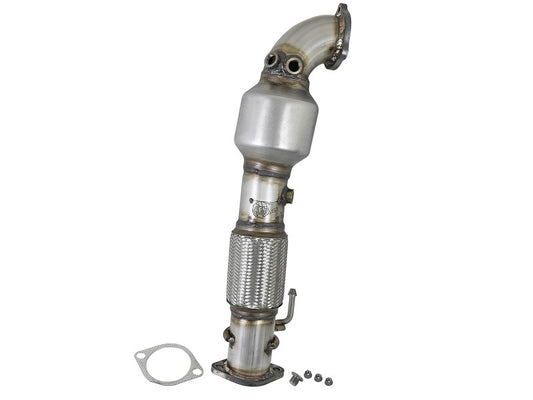 aFe Power Twisted Steel SS304 Downpipe 2.5in w/Cat 17-18 Hyundai Elantra L4-1.6L (t) - Burkken Auto Parts