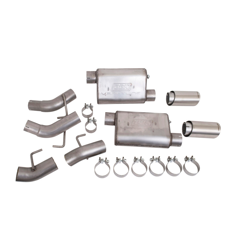 BBK Vari-Tune Axle Back Exhaust Kit 2 Adjustable Performance Mufflers 2-3/4 Pipe 4 in. Tips - Burkken Auto Parts