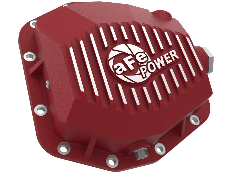 aFe 20-23 Jeep Gladiator JT (Dana M220) Pro Series Rear Differential Cover Red w/ Machined Fins - Burkken Auto Parts