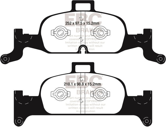 EBC 2018+ Audi A4 Allroad Quattro 2.0L Turbo Greenstuff Front Brake Pads
