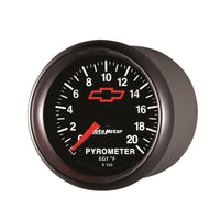 AutoMeter Gauge Pyrometer (Egt) 2-1/16in. 2000 Deg. F Stepper Motor Chevy Red Bowtie Black - Burkken Auto Parts
