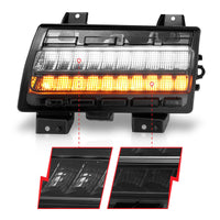ANZO 2018-2021 Jeep Wrangler LED Side Markers Chrome Housing Smoke Lens w/ Seq. Signal Low Config - Burkken Auto Parts
