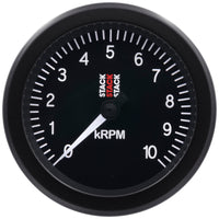 Autometer Stack Sport 88mm 0-10K RPM Tachometer - Black - Burkken Auto Parts