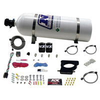 Nitrous Express GM LS 78mm 3-Bolt Nitrous Plate Kit (50-350HP) w/15lb Bottle - Burkken Auto Parts