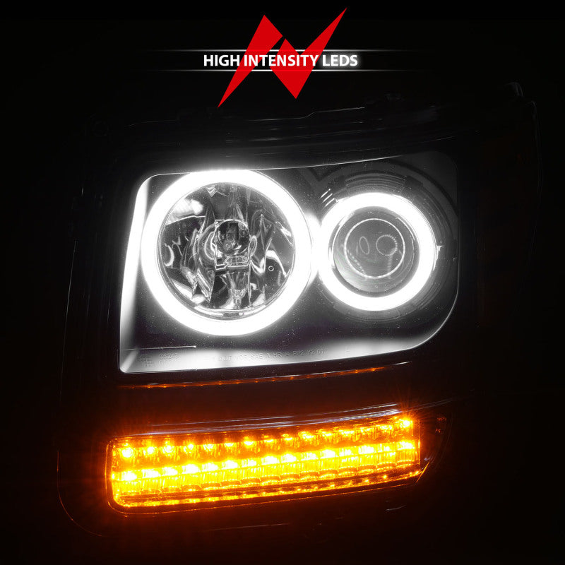 ANZO 2007-2012 Dodge Nitro Projector Headlights w/ Halo Black (CCFL) G2 - Burkken Auto Parts