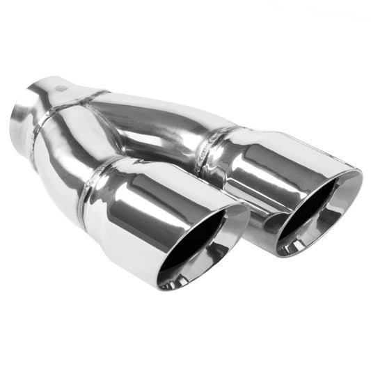 MagnaFlow Double Wall 3in Dual Round Polished Tip 2.25in Inlet - Burkken Auto Parts