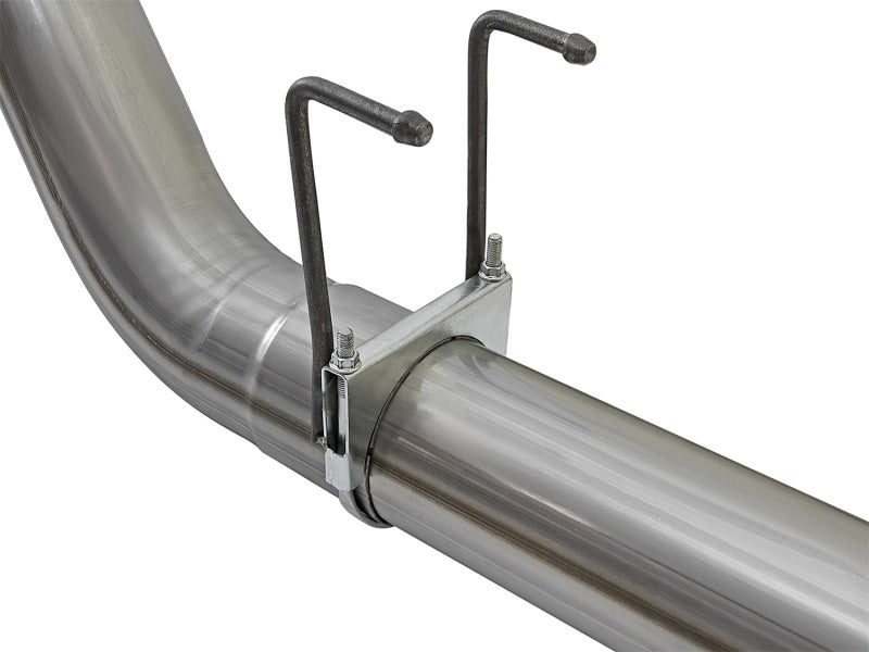 aFe LARGE BORE HD 5in 409-SS DPF-Back Exhaust w/Polished Tip 2017 Ford Diesel Trucks V8 6.7L (td) - Burkken Auto Parts