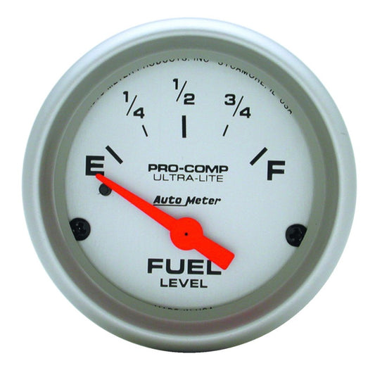 Autometer Ultra-Lite 52mm 0 OHMS Empty/30 OHMS Full Short Sweep Electronic Fuel Level Gauge - Burkken Auto Parts