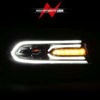 ANZO 2015-2018 Dodge Charger Projector Headlights Plank Style Black - Burkken Auto Parts