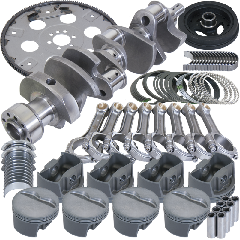 Eagle Chevy 350 1Pc 3.750in Crank 5.700in I-Beam Rods 4.030in Pistons 168 Tooth FP Balanced Assembly - Burkken Auto Parts