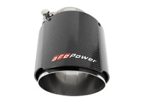 aFe MACH Force-Xp 304 SS Clamp-On Exhaust Tip 2.5in. Inlet / 4.5in. Outlet / 7in. L - Carbon Fiber - Burkken Auto Parts