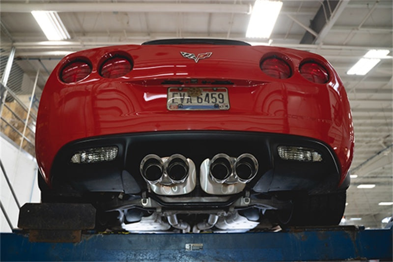 Corsa 06-13 Chevy Corvette C6 Z06 7.0L / 09-13 ZR1 6.2L Polished Axle-Back Exhaust w/4.5in Twin Tips - Burkken Auto Parts