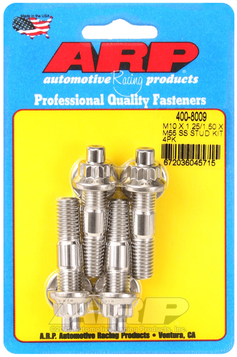 ARP M10 X 1.25/1.50 X 55mm Broached Stud Kit (4 pcs) - Burkken Auto Parts