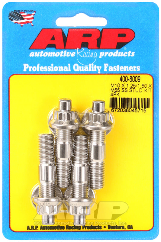 ARP M10 X 1.25/1.50 X 55mm Broached Stud Kit (4 pcs) - Burkken Auto Parts