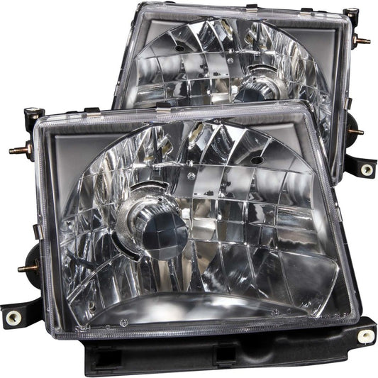 ANZO 1997-2000 Toyota Tacoma Crystal Headlights Black - Burkken Auto Parts