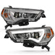 ANZO 14-18 Toyota 4 Runner Plank Style Projector Headlights Chrome w/ Amber - Burkken Auto Parts