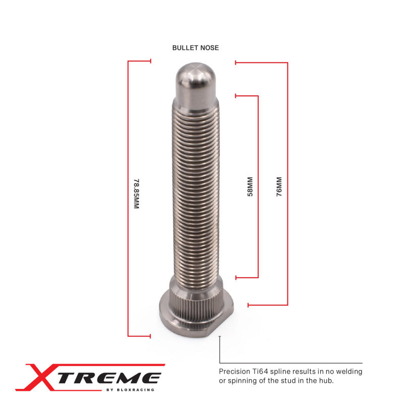 BLOX Racing Honda Xtreme Titanium Wheel Studs 12 x 1.50mm - Single - Burkken Auto Parts