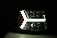 AlphaRex 07-13 Chevy 1500HD NOVA LED Proj Headlights Plank Style Chrm w/Activ Light/Seq Signal - Burkken Auto Parts