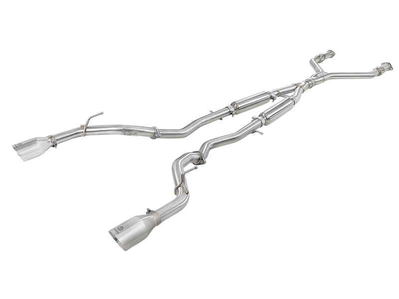 aFe Takeda 2.5in 304 SS Cat-Back Exhaust System w/ Polished Tips 16-18 Infiniti Q50 V6-3.0L (tt) - Burkken Auto Parts