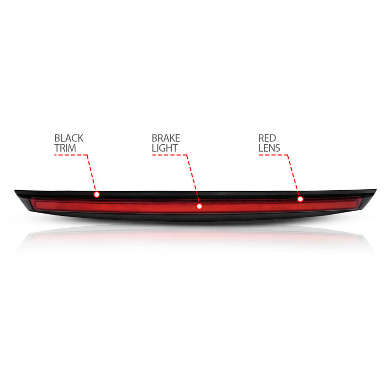 ANZO 2007-2014 Chevrolet Suburban 1500 LED 3rd Brake Light Black Housing Red Lens w/ Spoiler 1pc - Burkken Auto Parts