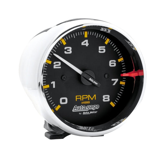 Autometer Autogage 3-3/4in. 0-8K RPM Black Dial/Chrome Case Pedestal Tachometer - Burkken Auto Parts