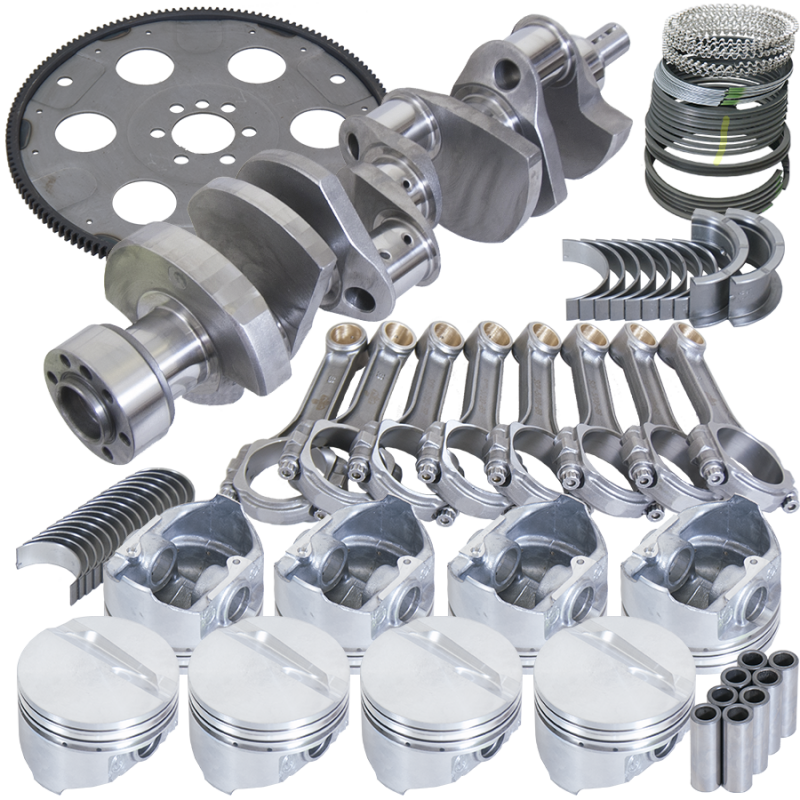 Eagle Chevy 350 1Pc 3.750in Crank 5.700in I-Beam Rods 4.000in Pistons 153 Tooth FP Balanced Assembly - Burkken Auto Parts