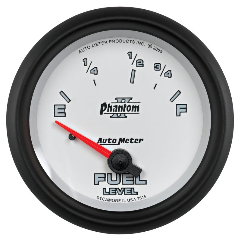 Autometer Phantom II 2-5/8in / 73 Ohms Empty - 10 Ohms Full Electrical Fuel Level Gauge - Burkken Auto Parts