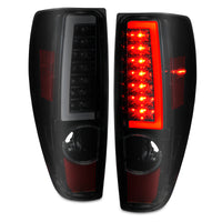 ANZO 2004-2012 Chevrolet Colorado/ GMC Canyon LED Tail Lights w/ Light Bar Black Housing Smoke Lens - Burkken Auto Parts