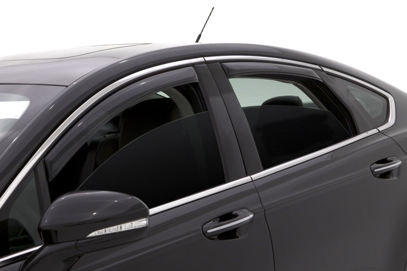 AVS 13-18 Ford Fusion Ventvisor In-Channel Front & Rear Window Deflectors 4pc - Smoke - Burkken Auto Parts