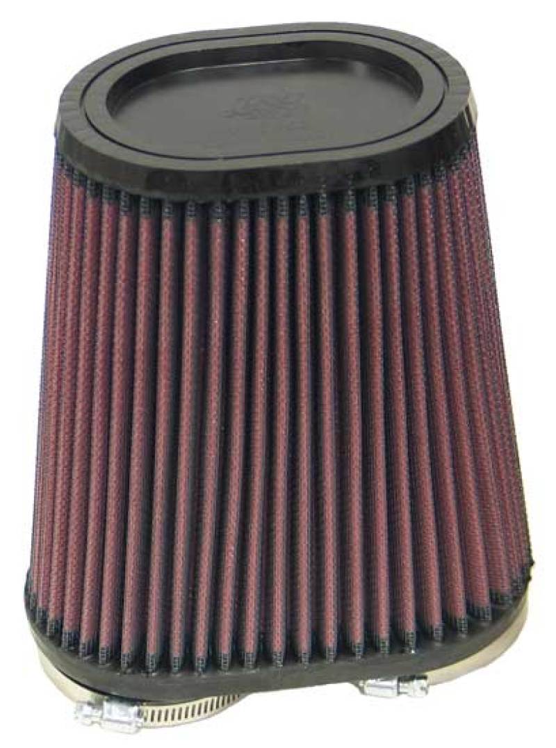 K&N Universal Rubber Filter Dual Flange Oval Tprd 3.75in Base O/S W x 3.438in Top O/S W x 6.75in H - Burkken Auto Parts