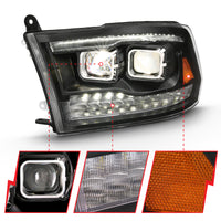 ANZO 2009-2018 Dodge Ram 1500 Projector H.L. Switchback Chrome Amber - Burkken Auto Parts