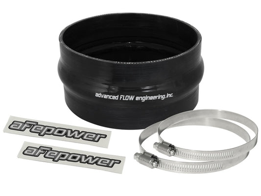 aFe Magnum FORCE CAI Univ. Silicone Coupling Kit (6in. ID / 3in. L) Straight Coupler w/Hump - Black - Burkken Auto Parts