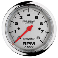 Autometer Marine Chrome Ultra-Lite 3-3/8in 8k RPM Tachometer Gauge - Burkken Auto Parts