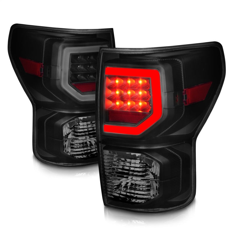 ANZO 07-11 Toyota Tundra Full LED Taillights Black Housing Smoke Lens G2 (w/C light Bars) - Burkken Auto Parts