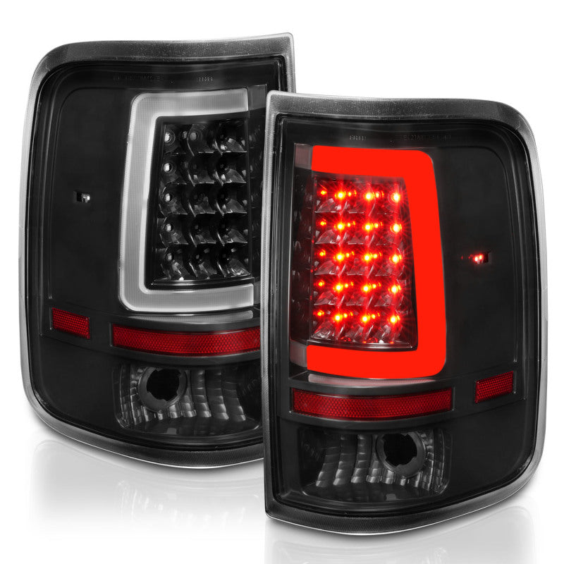 ANZO 2004-2006 Ford F-150 LED Tail Lights w/ Light Bar Black Housing Clear Lens - Burkken Auto Parts
