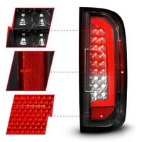 ANZO 15-21 GMC Canyon Full LED Taillights w/ Red Lightbar Black Housing/Clear Lens - Burkken Auto Parts